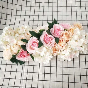 Artificial flower runner peony row for wedding backdrop wall decor