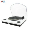 Audmic White Full Size Wooden Turntable Vinyl Record Player with Dust Cover