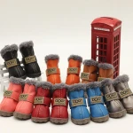 Autumn/winter dog shoes pet cotton teddy shoes a set of 4 Pomeranian bear winter ugg boots
