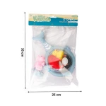 baby bath game rubber animal to spay water fish net set toy