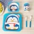 Import Baby Dish Tableware Children Cartoon Feeding Dishes Kids Natural Bamboo Fiber Dinnerware With Bowl Fork Cup Spoon Plate from China