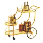 Bar Cart Kitchen Serving Trolley Casters Wood Metal Elegant Gold /cart Luxury Science China Glass