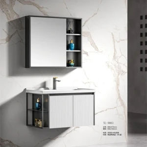 Bathroom Wash Basin Led Backlit Mirror With Anti Fog Function Wall Hung Mounted Aluminum Body Vanity cabinet