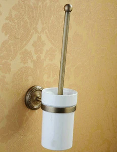 Beelee Wall Mounted Porcelain ORB Toilet Brush and Holder Set