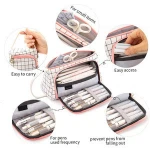 Big Capacity Colored Canvas Storage Pouch Marker Pen Pencil Case Stationery Bag Holder for Middle High School Office College