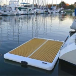 Big size inflatable floating dock fishing boat water park equipment