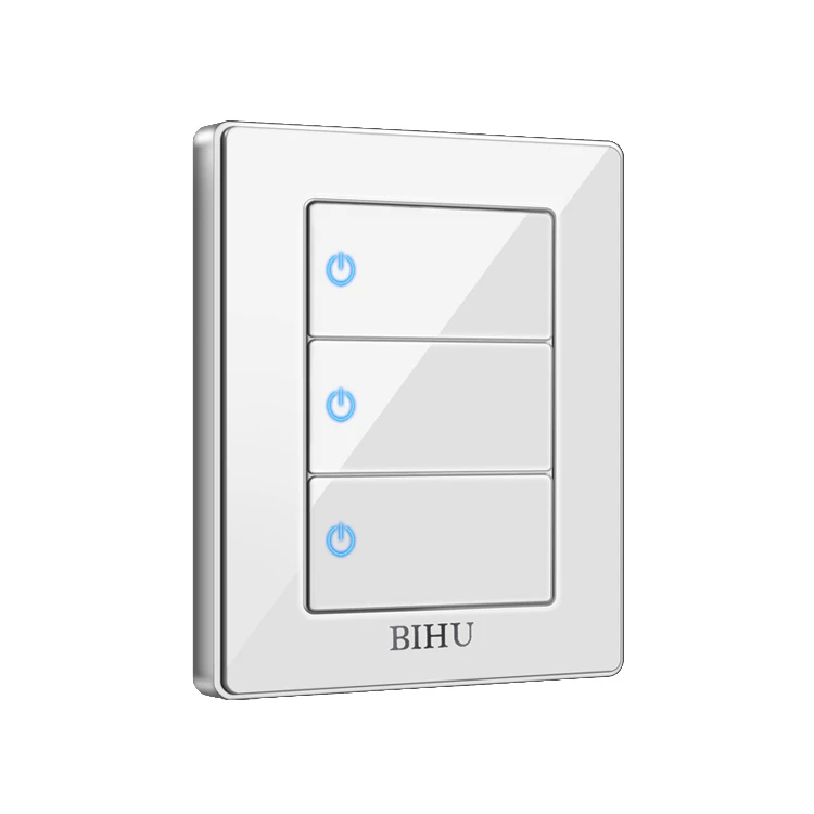 BIHU new design 3 gang acrylic  wall switch and socket for home