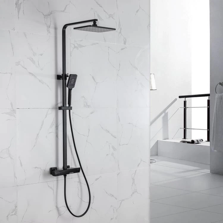 Black 38 degree constant temperature shower faucet shower bathtub faucet copper shower faucet