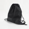 Black Color Promotional Polyester Drawstring bag School Backpack with a string