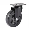 Black Oxidation Caster wheel with brake ,5&quot;swivel plate PU Castor / caster wheel with single bearing