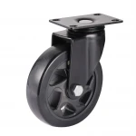 Black Oxidation Caster wheel with brake ,5"swivel plate PU Castor / caster wheel with single bearing
