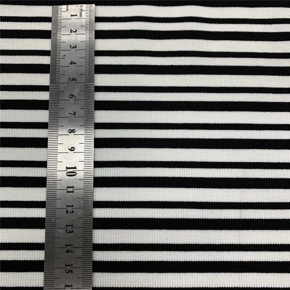 Blackout 2 2 Custom Black White Color Rayon Poly Spandex Cotton Modal Sport Rib Knit Stretch Fabric For Dress