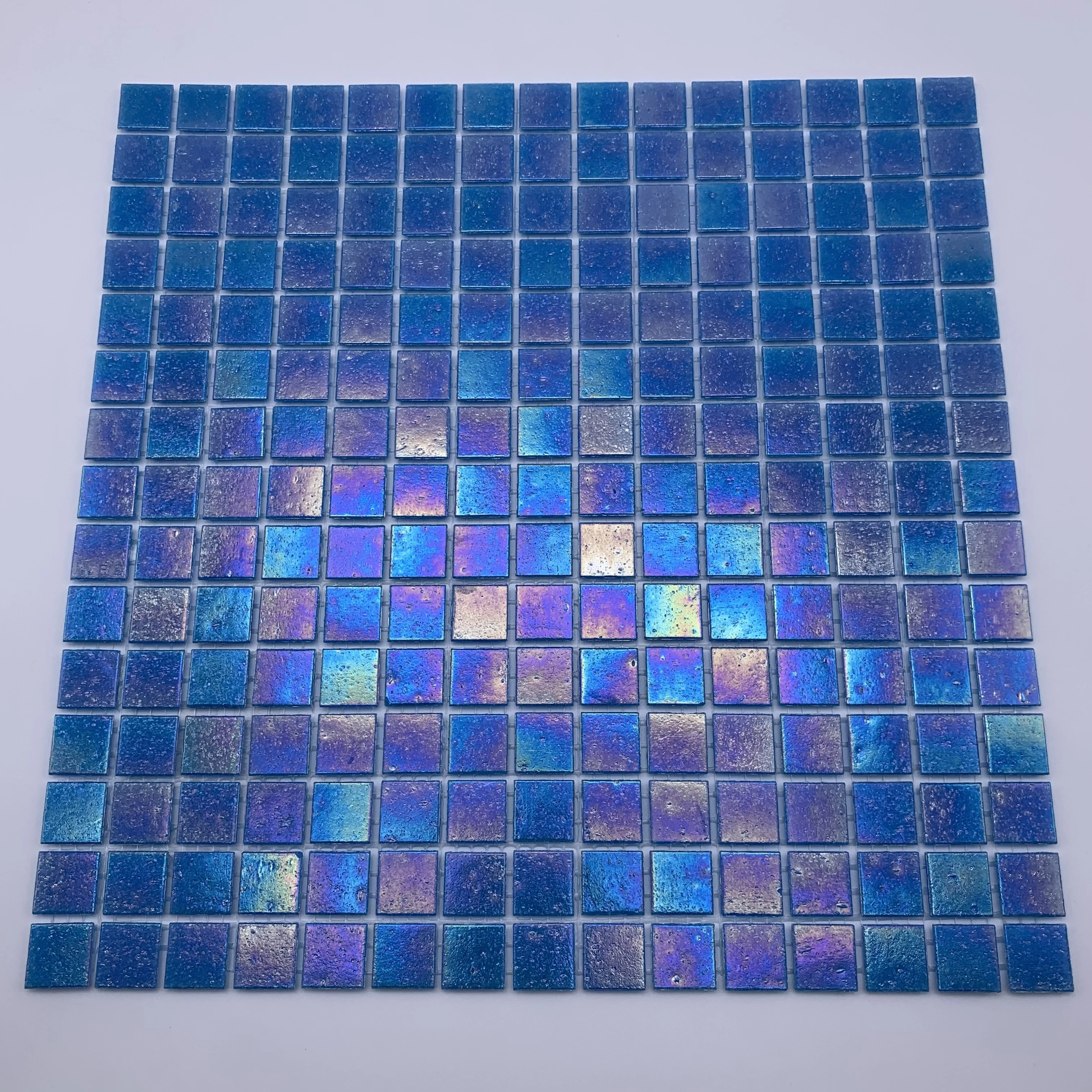 Blue Swimming Pool rainbow color Blue Recycled Glass Mosaic Tile