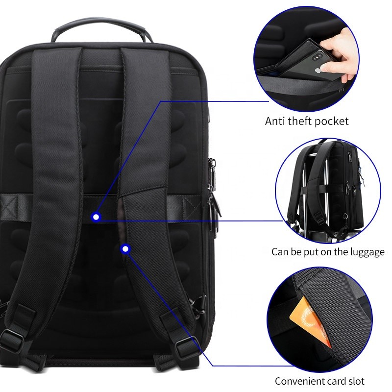 Bopai factory custom logo waterproof laptop travel bagpack bag for men anti theft computer business usb back pack backpack