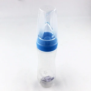 BPA Free Baby Silicone Feeding Bottle With Spoon