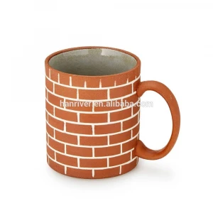 Brick Wall Ceramic Coffee Cup, Porcelain Mug