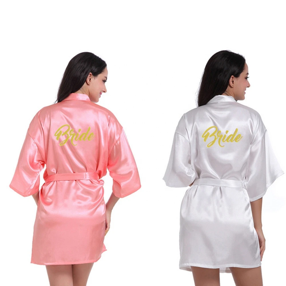 Bride Robes Bronzing Letter Gift Robes For Wedding Party Decoration Gifts