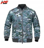 Camo Printed Mens Warm Bomber Flight Jacket Full Zip Long Sleeve Bomber Jackets.