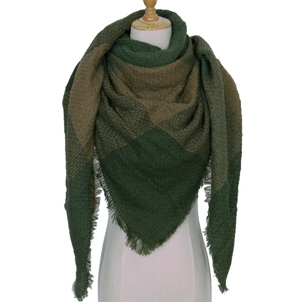 Cashmere knitted scarf Lady&#x27;s square shawl Ladies fall/winter classic checked shawl