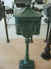 Cast aluminum pillar Antique green mailbox for household/garden/ villa