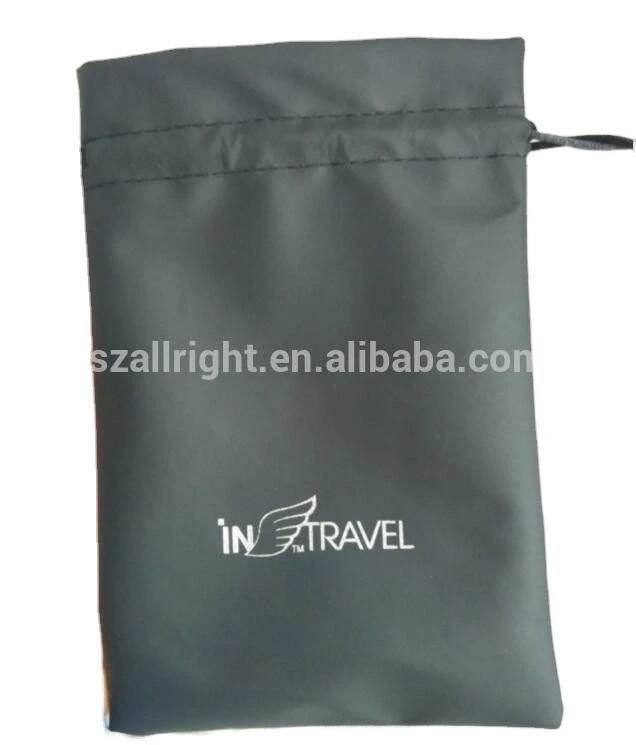 cheap black PU leather drawstring pouch bag