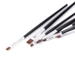 Cheap Sale 7PCS Black Wood Handle Gel Nail Paint Brush Set