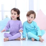 children thin sleepwear winter warm underwear set