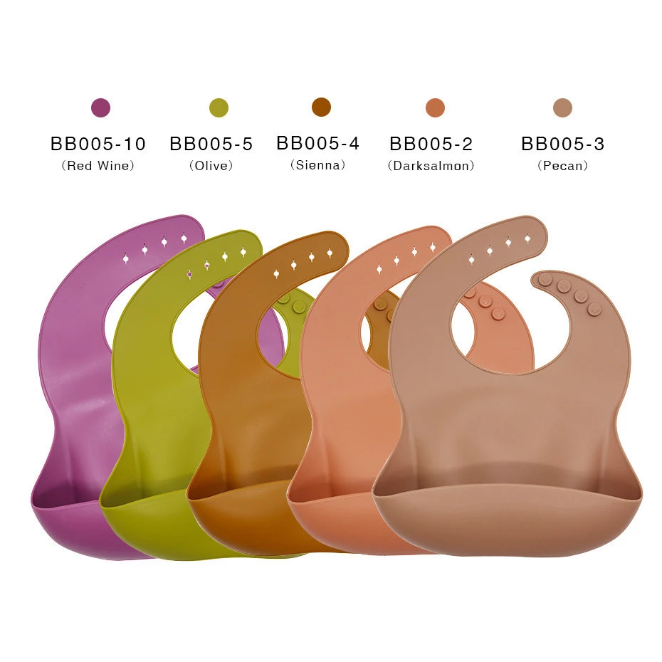 China manufacturer private label easy clean waterproof silicone comfortable soft baby bibs