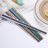 Chinese Feature High Quality 304 Stainless Steel Cutlery Dinner Table Titanium Gold Colorful Chopsticks