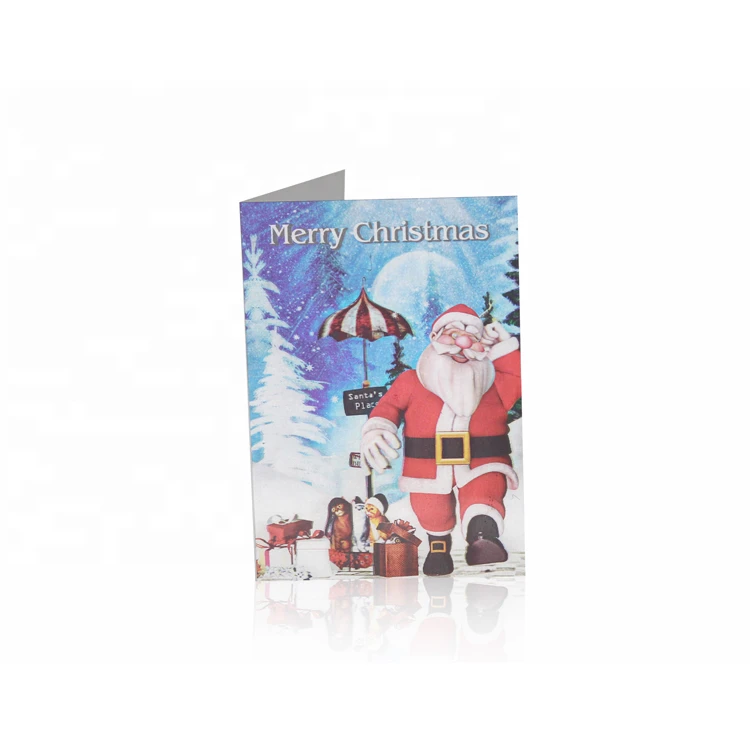 Christmas lenticular gifts and carfts Greeting card for holidays 3d greeting card