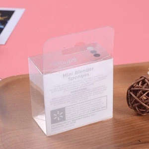 Clear Hanging Retail Packaging Boxes, Small Hard Plastic Carrying Box Case for Powder Puff Sponges