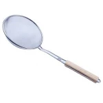 Colander Strainer Noodle Cooking Spatula Pasta Oil Spoon Strainer Kitchen Tool Wooden Handle Stainless Steel Eco-friendly