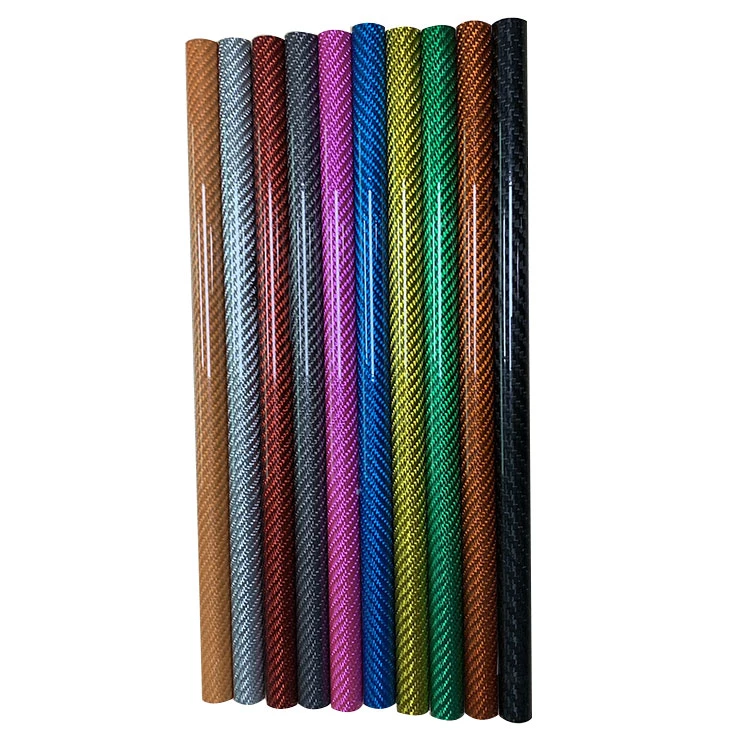 Color carbon fiber round hollow tube carbon fiber color tube customization