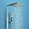 Commercial residential and hotel brushed gold large size top rainfall shower-set thermostatic shower bathing