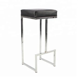 Competitive price modern fixed pu iron bar chair stool  with stool legs