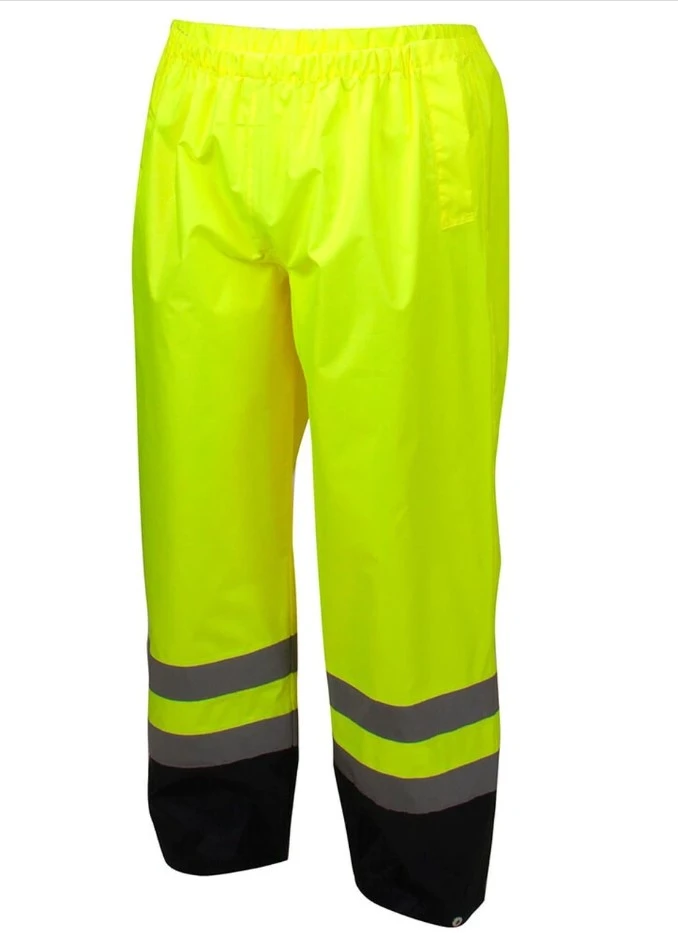 Construction Roadway  Hi-Vis Rainwear ANSI 107 Safety Workwear 100% Polyester Trousers work pants