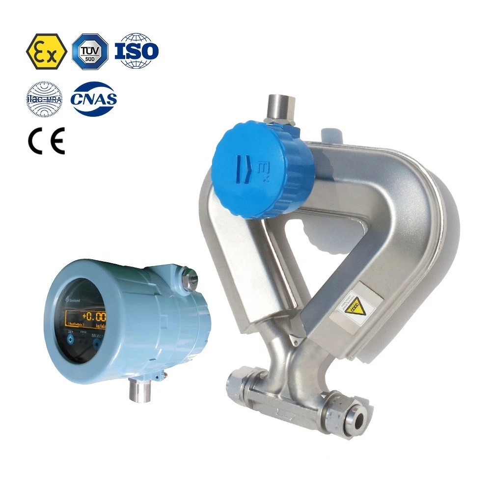 Coriolis mass flow meters to measure mass and density