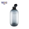 Cosmetic Packaging Large Refillable Travel Plastic Amber Grey Shampoo Bottle with Flip Top Cap