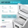 Countertop Ice Maker Machine, 40Lbs/24H Auto Self-Cleaning, 24 Pcs Ice/13 Mins, Portable Compact Ice Maker with Ice Scoop