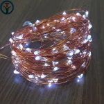 CR2032 Battery Powered 10 20 Led Fairy String Light 1M 2M Silver Copper Wire Mini Lamp