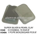 Craft silver color resin clay