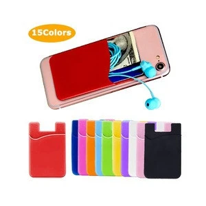 Credit Card Holder Silicone Adhesive Stick-on ID Credit Card Wallet Phone Case Pouch Sleeve Pocket for Phone Back