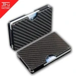 Credit card holder with money clip anti rfid 16 clip custom logo aluminum slim wallet for carbon fiber wallets men