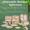Cups Bowls Containers Plates Bamboo Fibre Disposable Biodegradable Paper Tableware