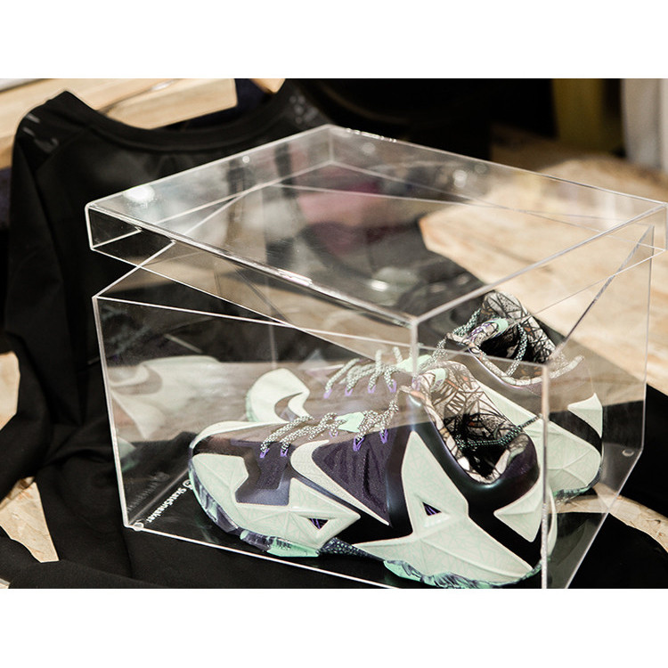Buy Custom Clear Mini Sneaker Box Stackable Acrylic Shoe Storage Box ...