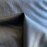 Custom crocodile embossed PU synthetic leather faux leather clothing leather fabric