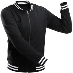 Custom Dark Black Wool Varsity Jackets With Genuine White Cow Leather Sleeves