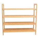 Custom Display Shelf Large Home Center Organizer Stand Standing Storage Tier Wooden 4-tiler Bamboo Shoe Rack