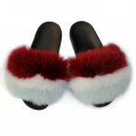 custom faux fur slippers woman fur slipper fashion faux fox fur slippers