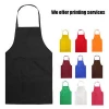Custom high quality customized cotton fabric aprons with logo for sale